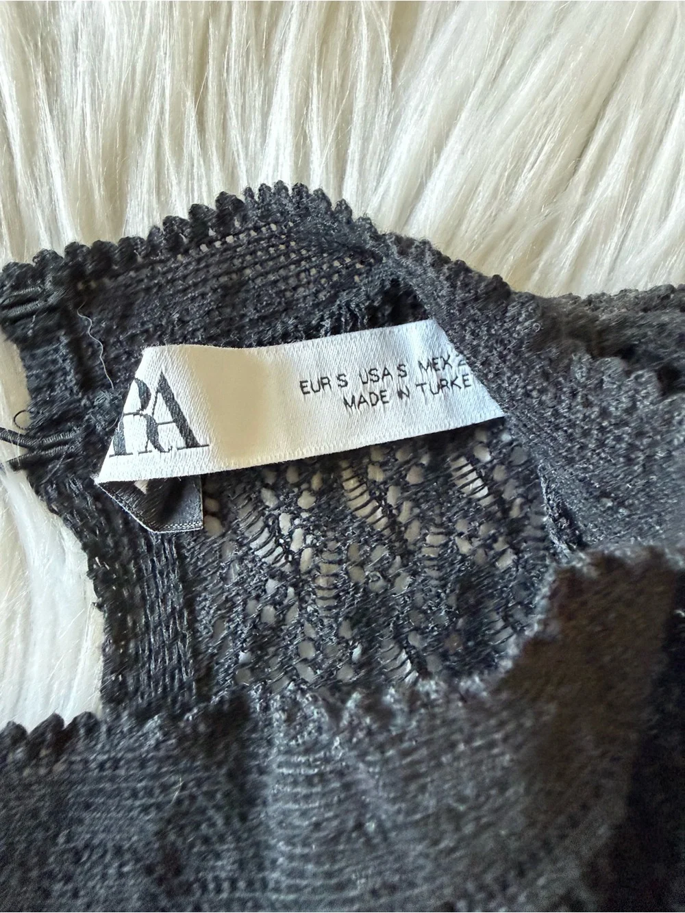 Zara mock neck crochet top